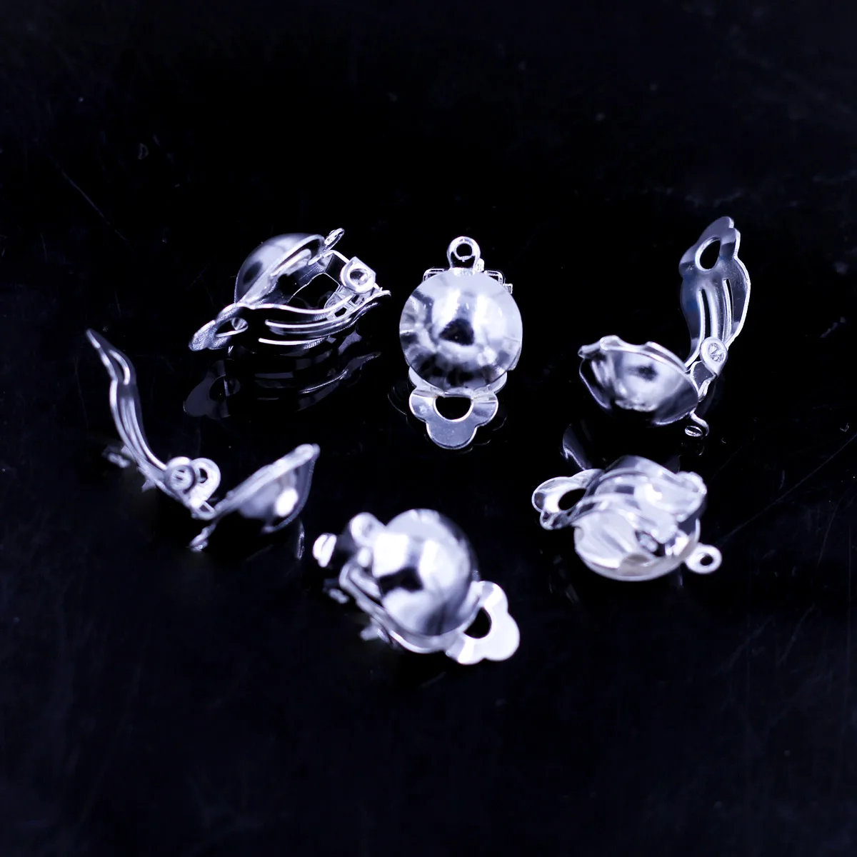 250Pcs Earring Clip Ear Copper Silver Plated Jewelry DIY Making Findings 12x14mm