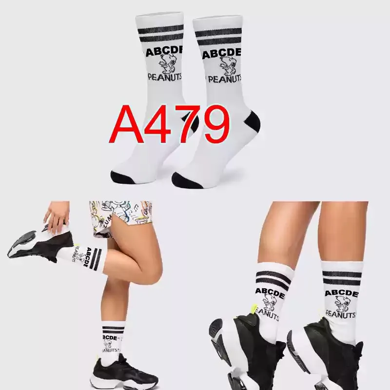 ABCDE Men's & Women's Fitness Socks Dance Yoga Running Sports Combed Cotton Socks Mid Leg Socks New A468