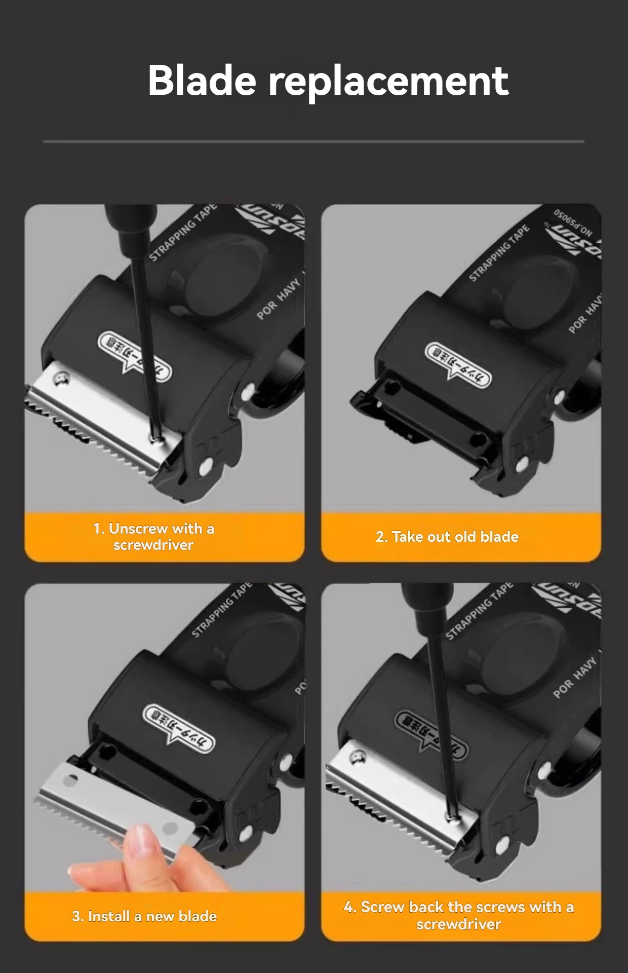 1 Stück Handgehaltene Kartonversiegelungs- und Schneidemaschine, Klebeband-Schneidemaschine, Kartonversiegelungsmaschine, Klebebandhalter, Verpackungsmaschinenwerkzeug – Detail 12