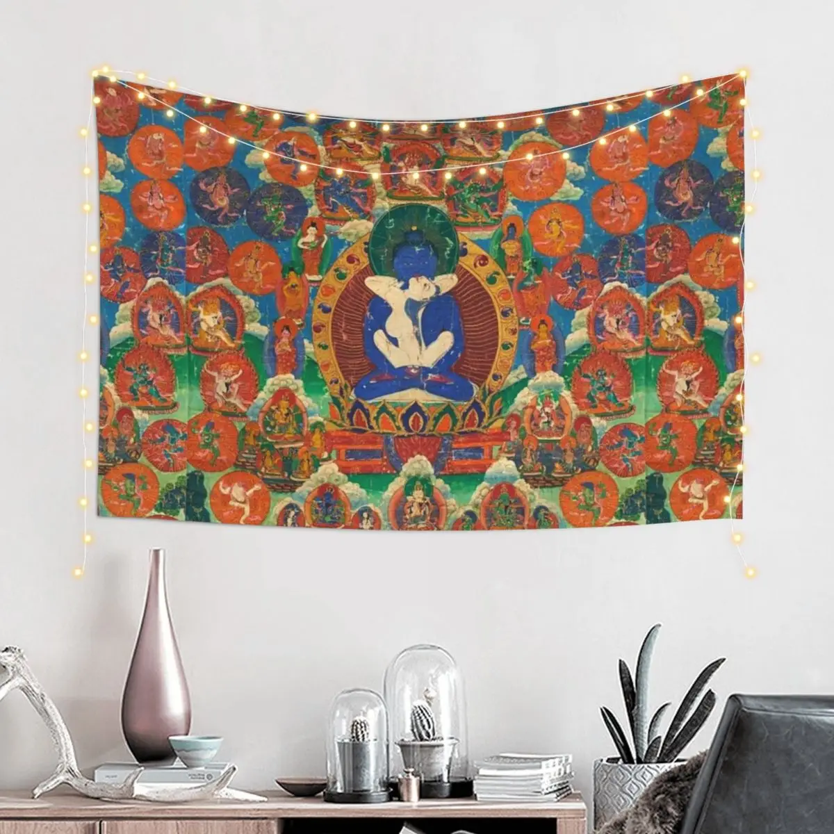 Mandala 131 Samantabhadra Yab Yum Tapestry Wall Hangings Decoration Wall Deco Room Decoration Korean Style Wall Mural Tapestry