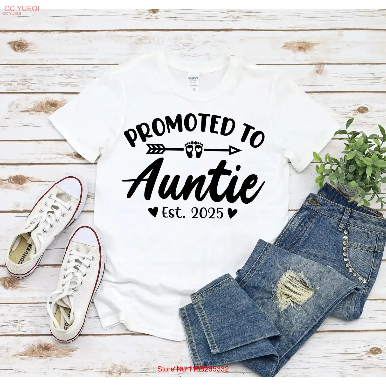 

Футболка Promoted To Auntie Est 2025 года, детское объявление, День матери для сестры, новая тетя, винтажная стильная графика унисекс