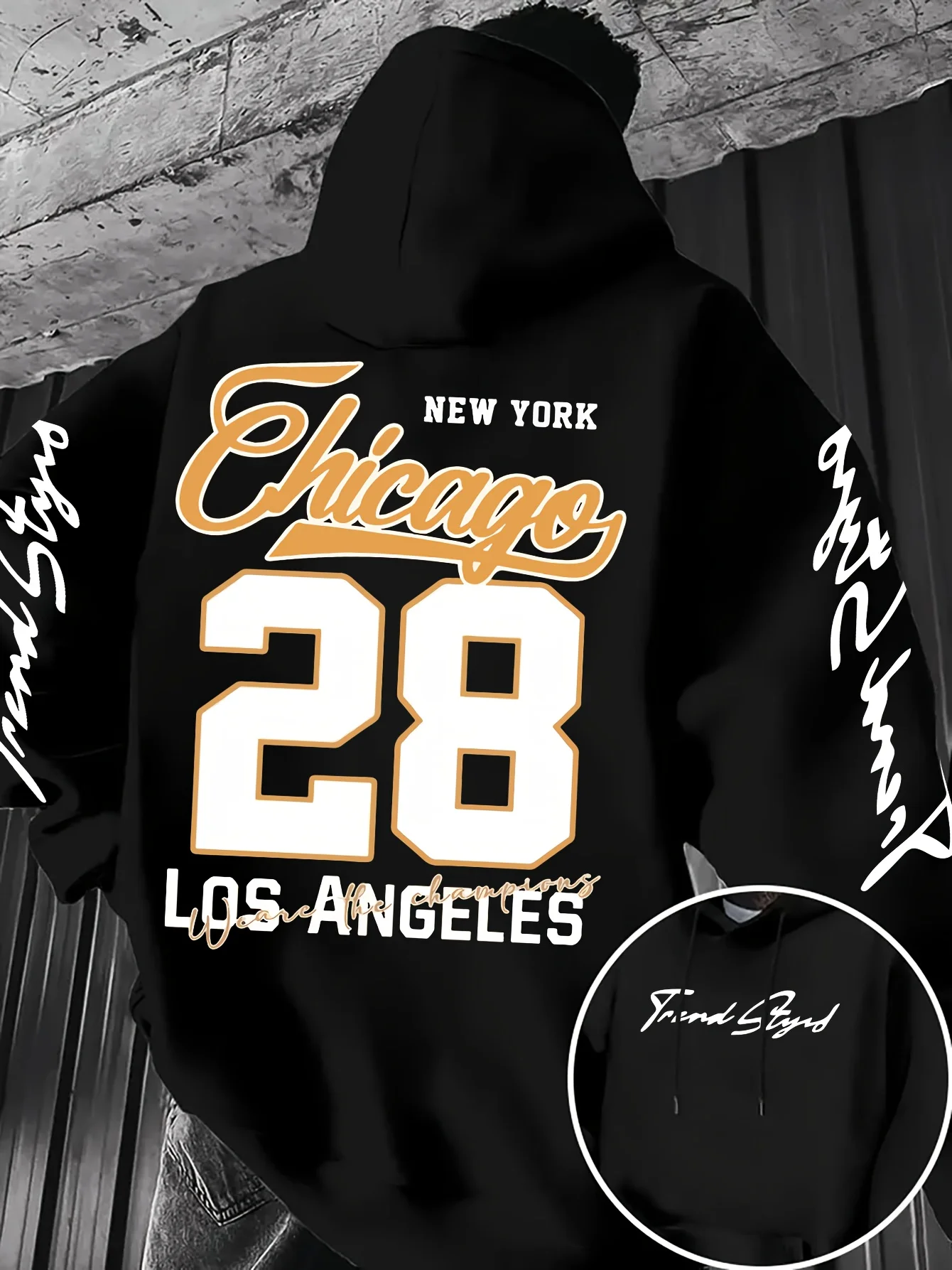 

Новая осенне-зимняя флисовая теплая модная толстовка с капюшоном и принтом для взрослых, свободная, повседневная, уличная, повседневная, уличная, трендовая