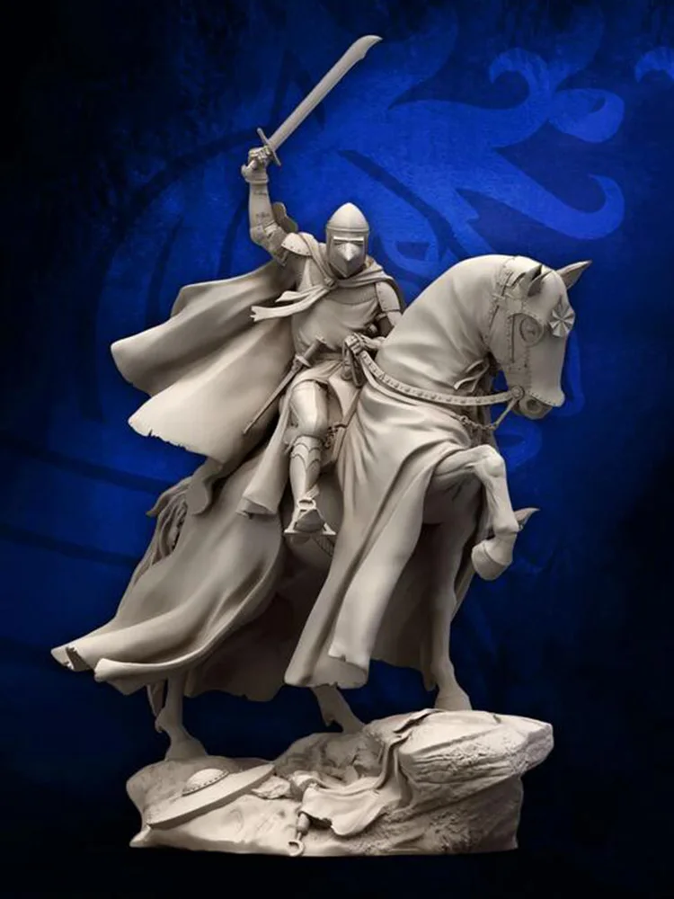 

Resin soldier 1/24 75MM ancient officer fantasy medieval knight Model Unassambled Unpainted Figure Building Kit