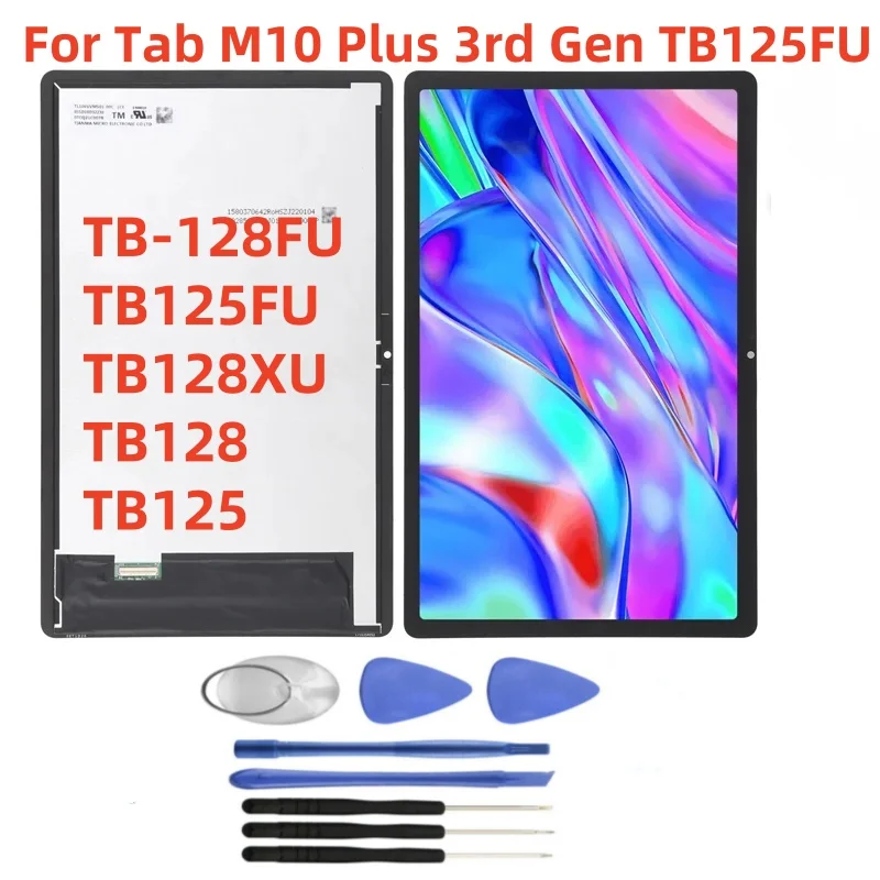 

10,6-дюймовый новый ЖК-дисплей для Lenovo Tab M10 Plus 3-го поколения TB128 TB125FU TB128FU TB128XU, дигитайзер сенсорного экрана в сборе, замена