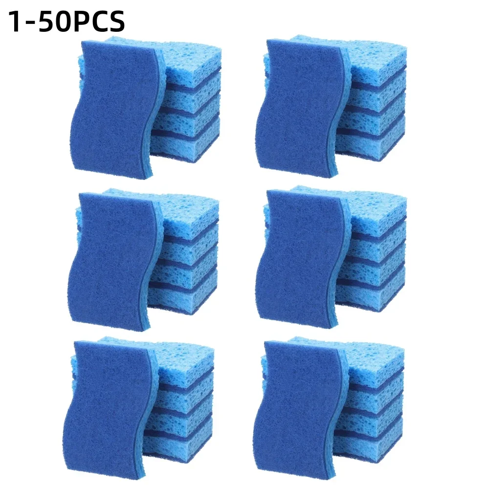 5-20PCS Dishwashing Sponge Cleaning Cloth Sponge Wood Pulp Cotton Three In One Cleaning Kitchen Washing Dishes And Pots Removing