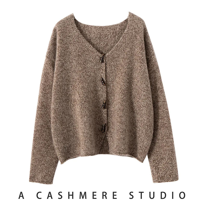 High Quality Fashion Suit Autumn Winter 100% Cashmere Knitted Sweater Women Cardigan And Skirt Two-Piece Female Girl Clothing