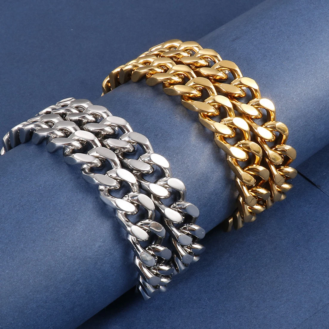 

Granny Chic 12mm Curb Cuban Link Chain Necklace Silver Color/Gold Tone 316L Stainless Steel Chain Jewelry 7-40inch Free Shipping