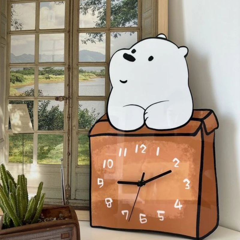 Cartoon Creative Daze Bear Decoration Hanging Wall Clock Living Room Children's Room Quiet Cute Clock