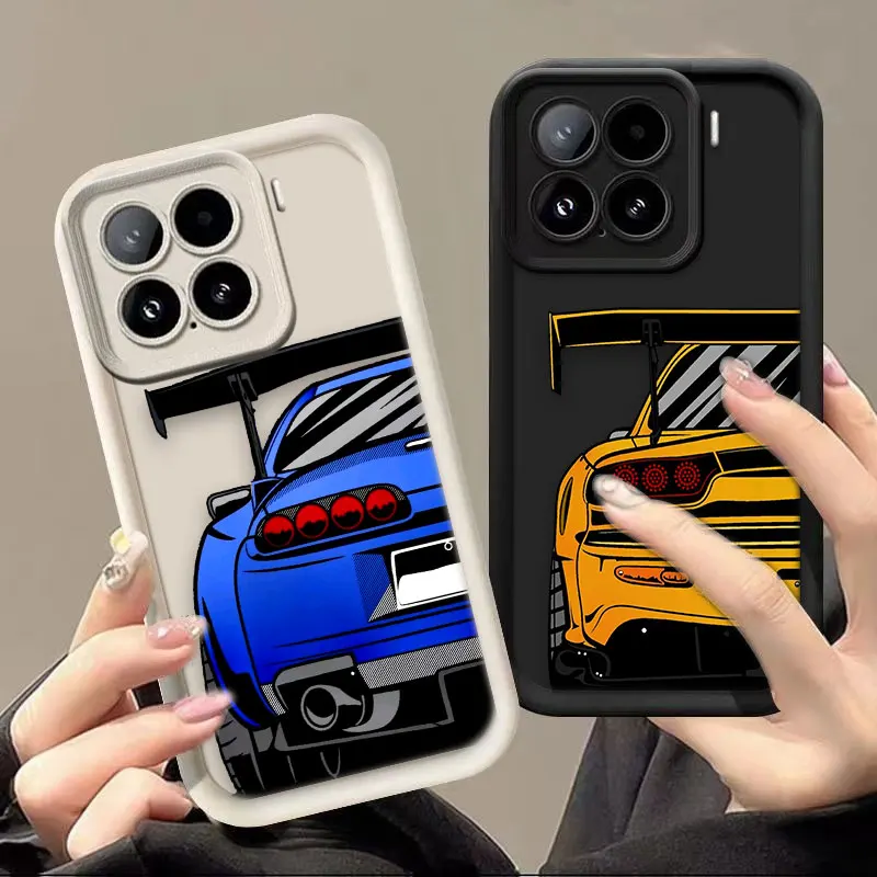 

Cartoon Sports Cars JDM Drift Phone Case For Xiaomi POCO F8 F7 ULTRA F5 F4 F3 C40 M6 M7 X3 X4 GT X5 X6 X7 PRO Cover TPU DIY Case