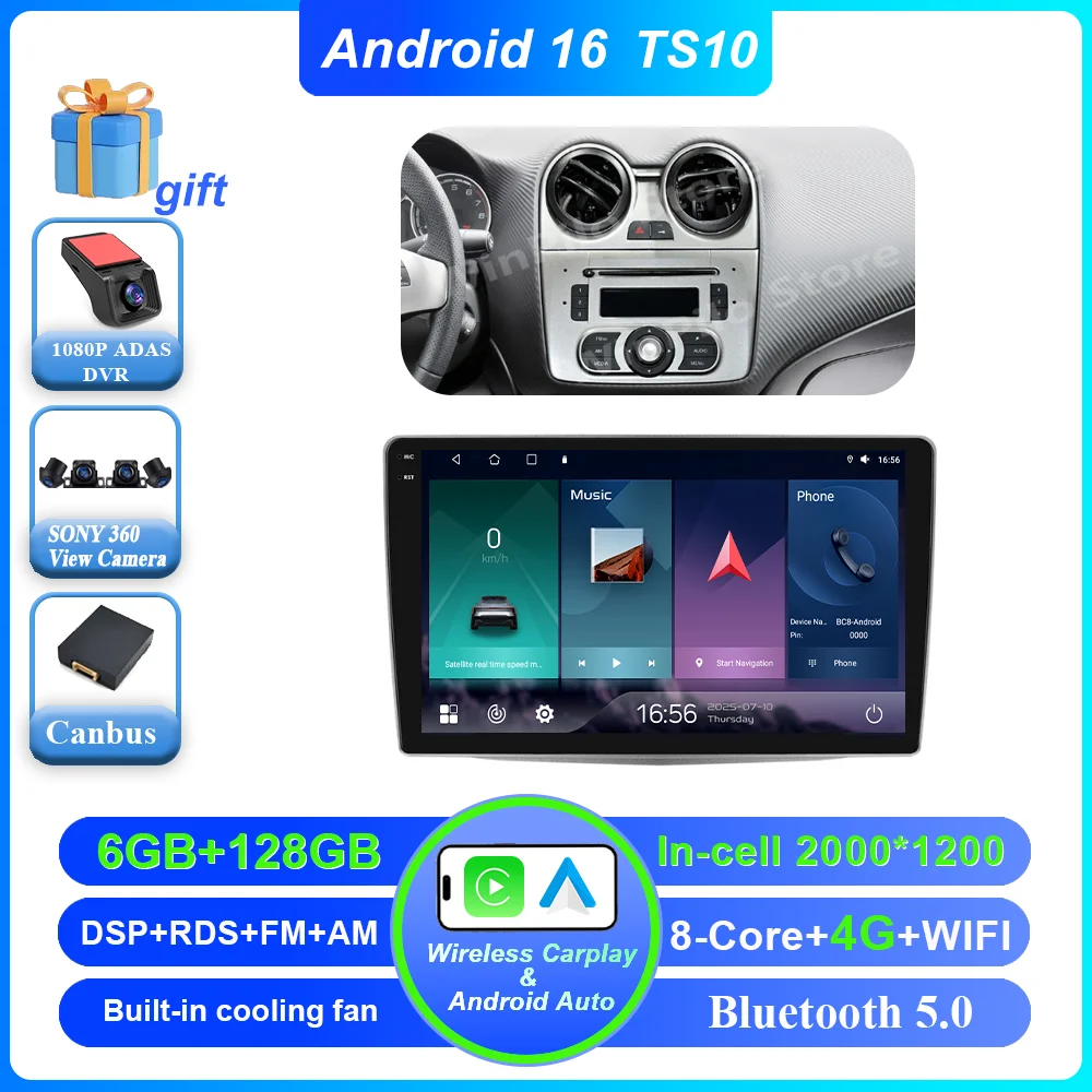 Autoradio Multimedia Video Player Voor Alfa Romeo MiTo 955 2008-2016 Android Auto Carplay GPS Navigatie Stereo WiFi 2K Scherm