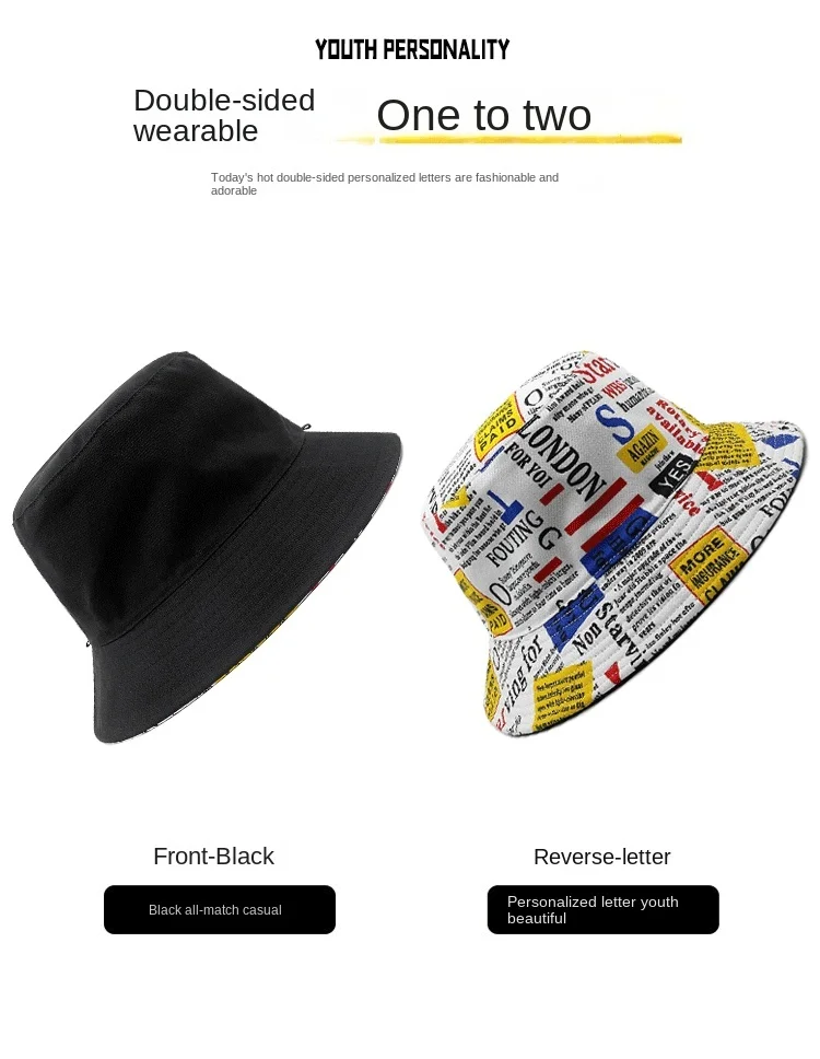 Wendbare Fischermütze, Bucket Hat für große Köpfe, beidseitig tragbar, Outdoor, Übergröße, verstellbar 56-60cm 61-64cm XL für Männer und Frauen – Detail 6