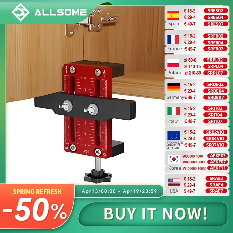 

Cabinet Door Mounting Jig Aluminum Alloy Installation Positioner Cabinet Hardware Jig For Framed Frameless Cabinets 10-60mm