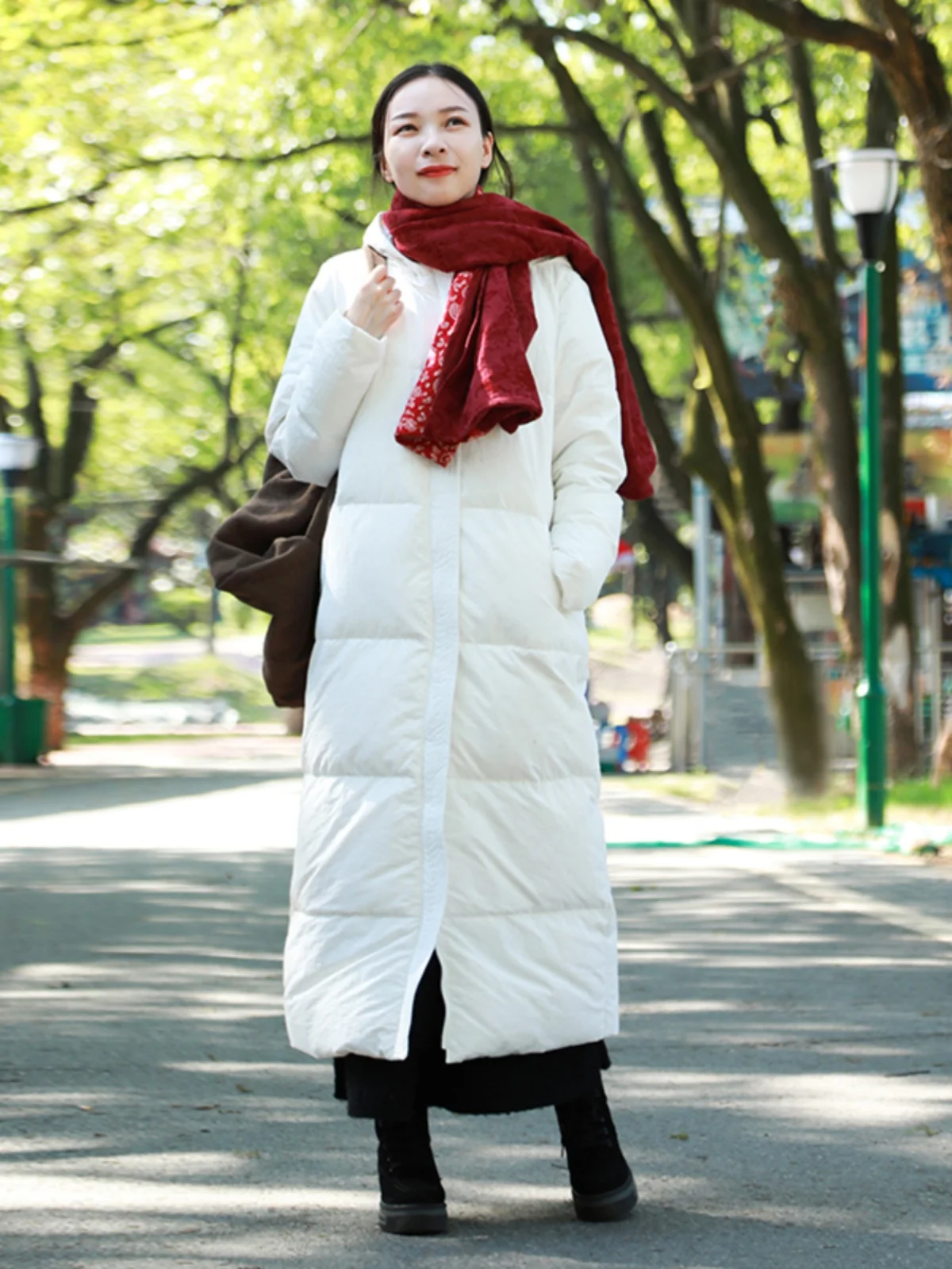 Over-ankle Women's Thickened White Duck Down Coat Long