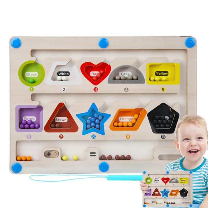 

Children Wooden Magnetic Color And Number Maze Learning Education Toys Color Matching Montessori Toys Wooden Toys