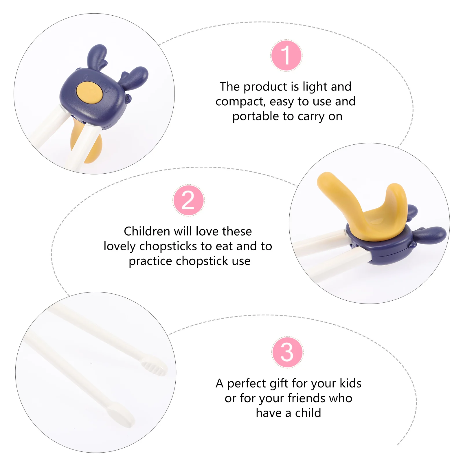 

Kids Training Cartoon Design Baby Practice Adorable Child Dining Training Chopsticks Storage Rack Beginner Helper