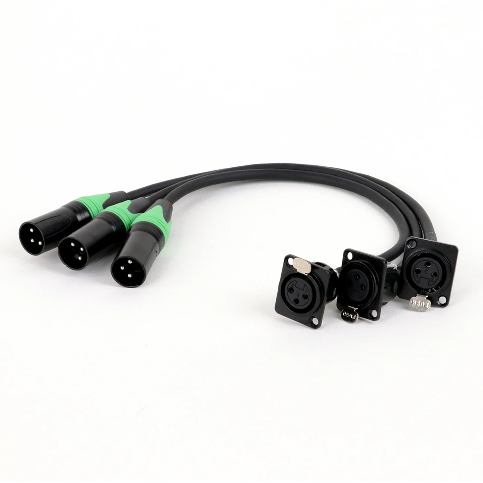 D-Type XLR Female Panel Mount to XLR Male Connector Pass Through Cable,3 Pin XLR Pass Thru Converter Compatible with Microphone