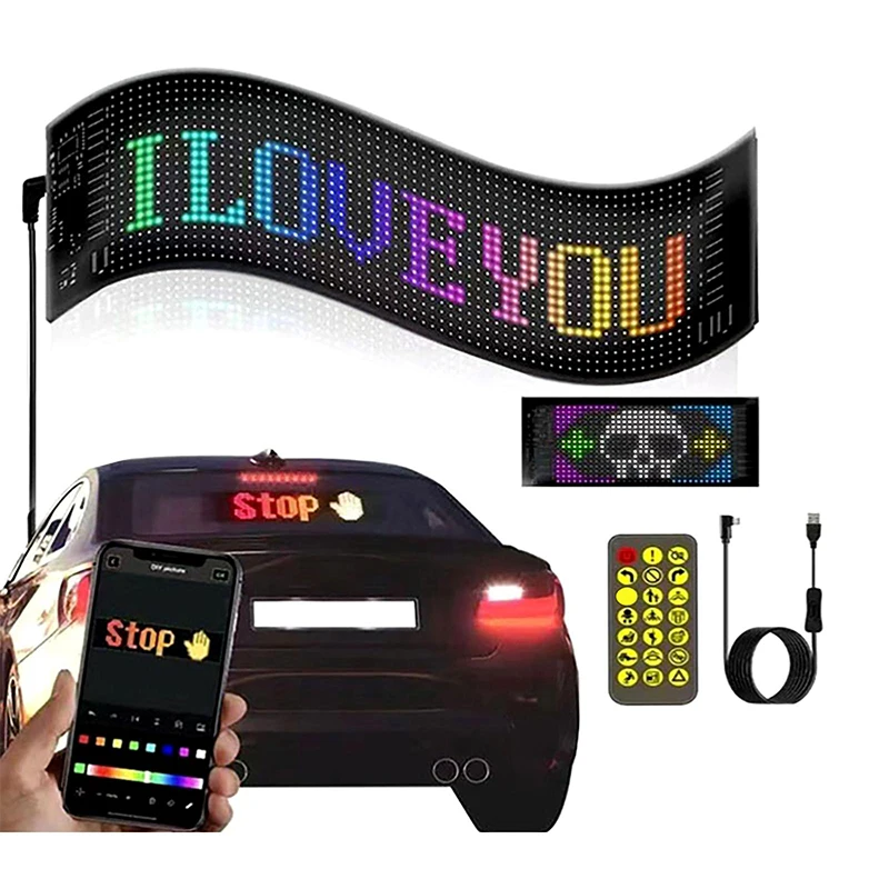 

LED Matrix Panel USB 5V Flexible LED Pixel Display Screen RGB Graffiti Pattern Message Display Bluetooth APP For Car/Shop/Sign