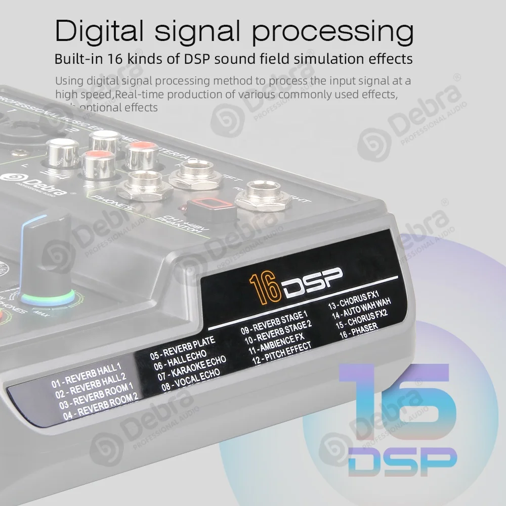 Audio D4-LIVE Professionale 4 canali 48V BT5.0 Microfono per smartphone cablato PC Scheda audio portatile CE in plastica nera Casa