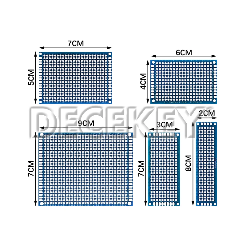 5/10PCS PCB 2x8/3x7/4x6/5x7/7x9cm Board Prototyp Bord Blau Doppelseitige Leiterplatten Für DIY Löten Projekt
