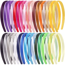 Candygirl 33 sztuk 15/20mm pokryte satyną Hairbands dla kobiet dziewczyn dzieci elastyczne gumki do włosów opaska na głowę rękodzieło obręcz do włosów akcesoria do włosów