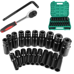 38mm/78mm Length Extender 1/2Inch Drive 10/14/20Pcs Removal Tools Car Repair Tools Hexagonal Socket Set Ratchet Torque Socket