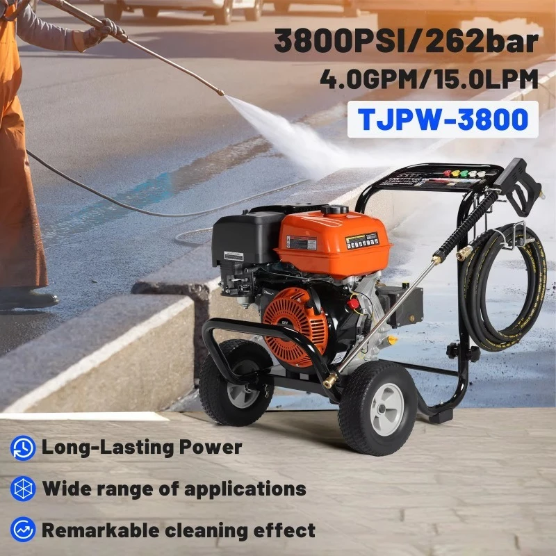 3800PSI/262Bar 8KW OHV  High Pressure Washer 420cc 3400rpm Portable Washing Machine Recoil Start for Car Wash or Other