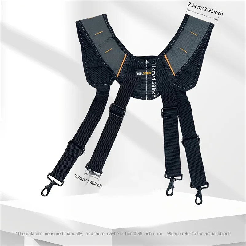 Heavy Duty Tool Suspenders Adjustable Construction Harness Padded Shoulder Support for Carpenter Electrician Work Belt Suspender