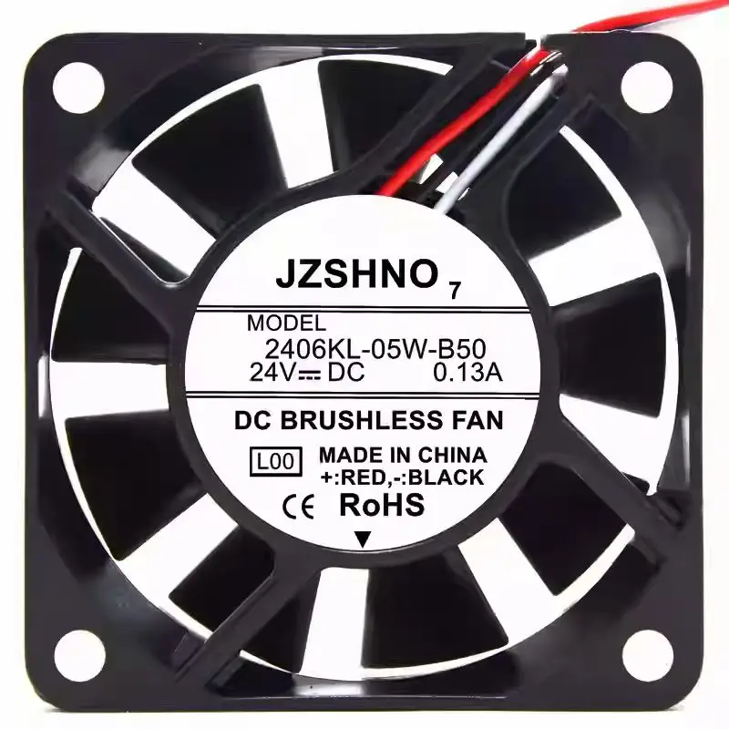 60mm 24V Fan for NMB 2406KL-05W-B50 DC Cooling Fan, 0.13A, Two-Wire, Dual Ball Bearing Fan for Small Motor & Inverter Cooling