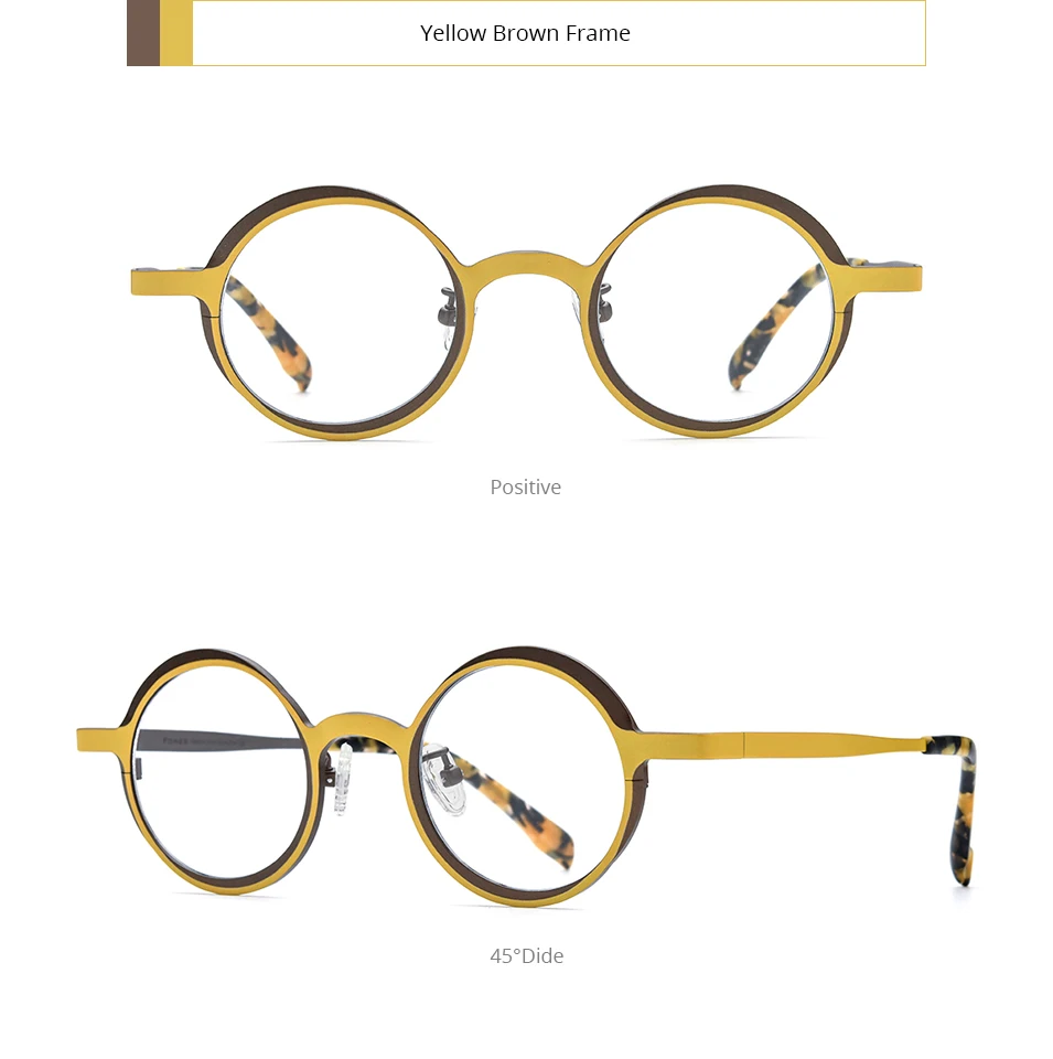FONEX Titan Brillengestell Damen 2025, neue Mode, Markendesign, Retro, Vintage, runde Brillen, Herren, ultraleichte Brillen 85774 – Detail 7