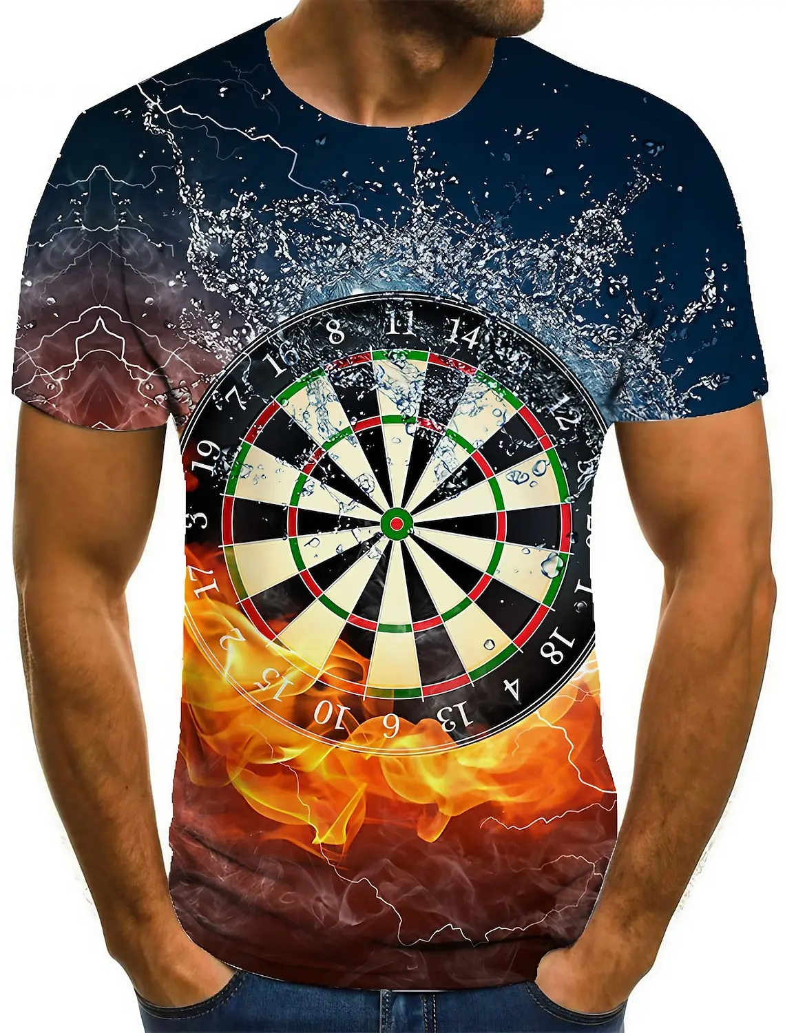 

Men's Unisex T shirt Darts Graphic Round Neck 3D Print Plus Size Casual Daily Short Sleeve Clothing Fashion Designer style tee