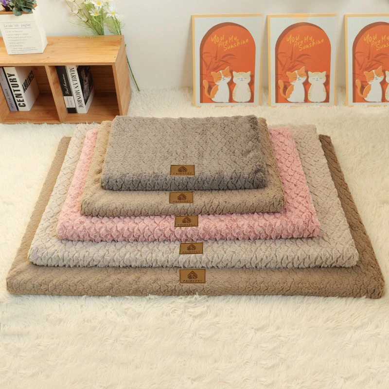Haustierbett aus Memory-Schaum mit abnehmbarem, waschbarem Kunstfellbezug, orthopädisches, wasserdichtes Hundebett für Kiste, rutschfeste Unterseite, Hundebett