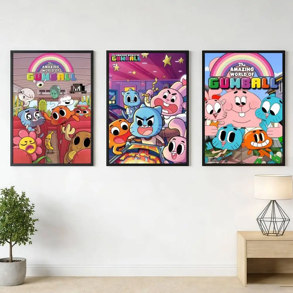 CT The A-AmazingS W-World G-GumballS Poster Stickers Art Print Retro Aesthetic Wall Decor Living Room Bedroom Home Office Gifts