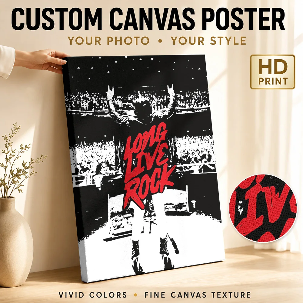 Halestorm Long Live Rock Framed Canvas Print Personalized Photo Concert Lighting Wall Art For Rehearsal Room Music Lover Gift
