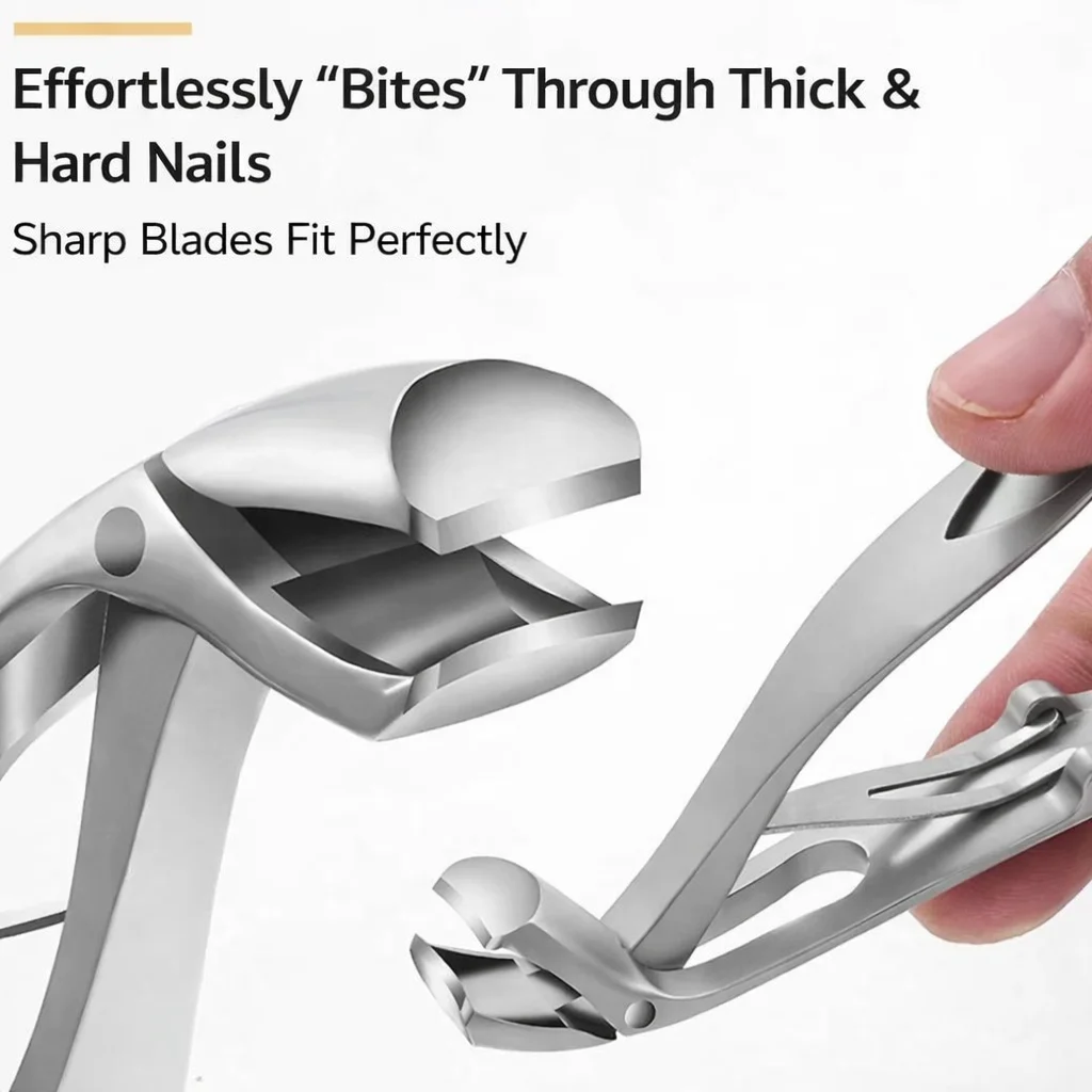 

1pcs New Curved Nail Clippers Stainless Steel Powder-Coated Nail Clippers with Wide Opening Handle Nail Nippers and Manicure Set