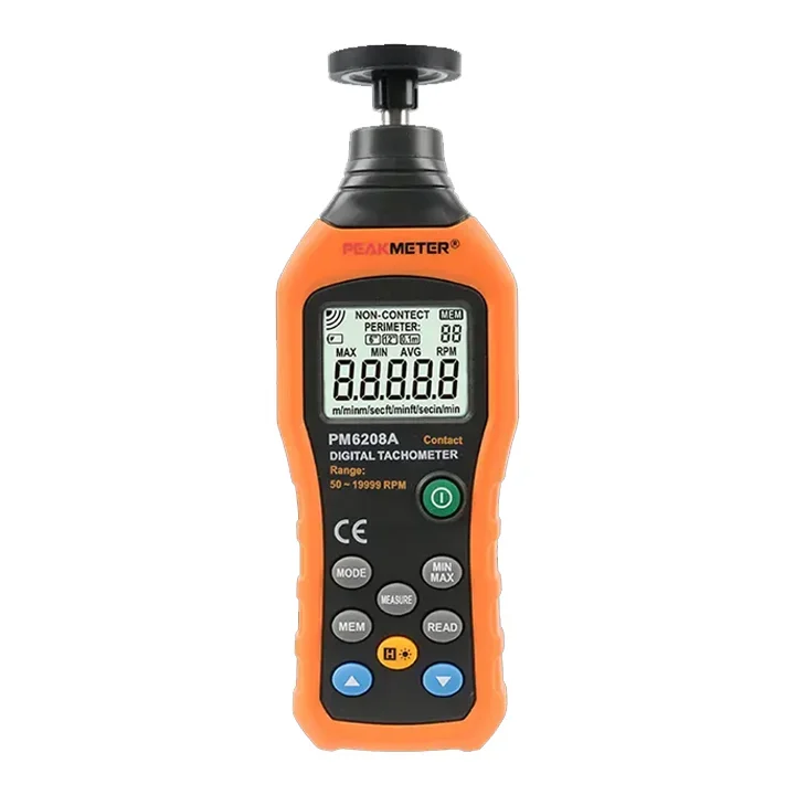 

Peak Meter PM6208A High Quality Digital Portable Tachometer with Data Hold Rotation Speed Tester
