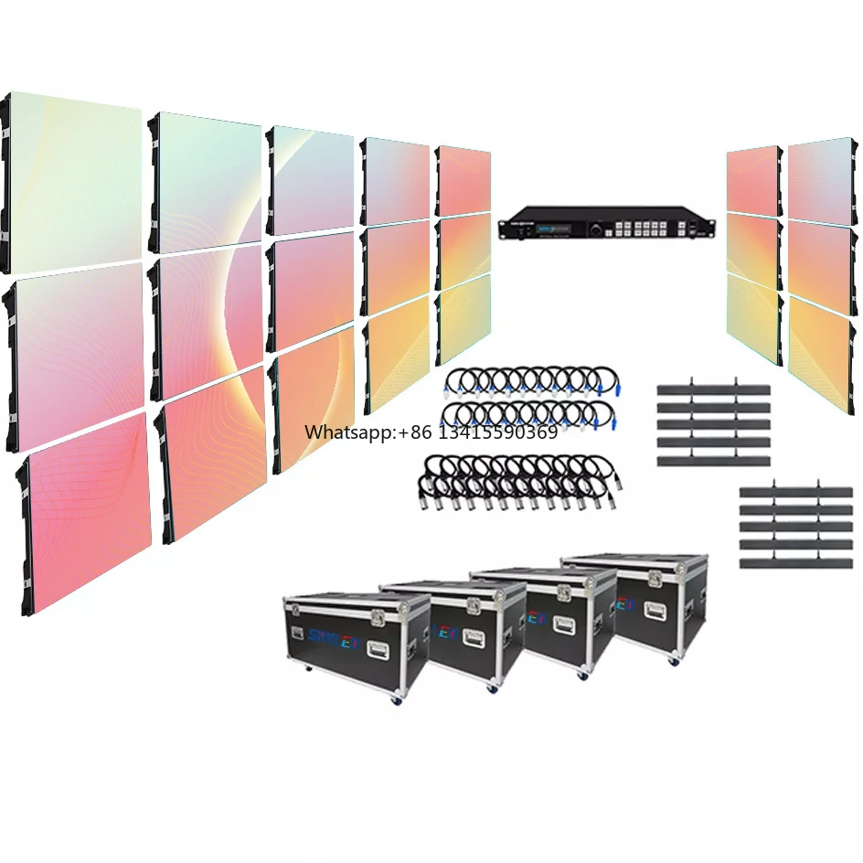 3840hz High Definition P2.9 P3.91 P4.8 Rental Video Wall LED Stage Backdrop Large LED Screen 500x500mm Indoor LED Display