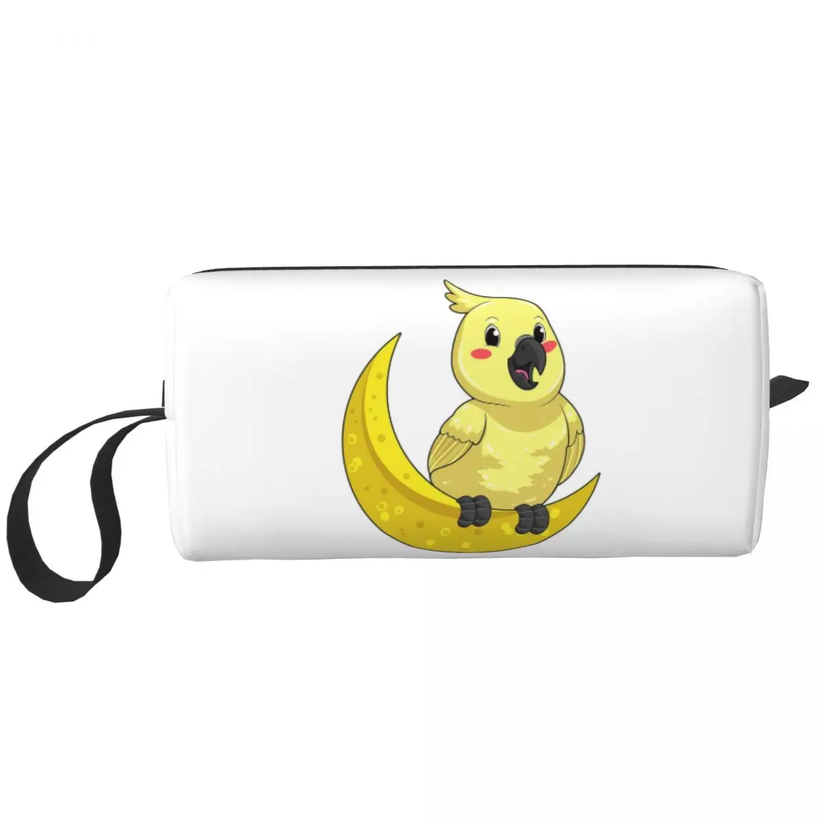 Kakadu-Kakadu-Vogel mit Mond-Federmäppchen für Kinder, Stiftbox, Stifttasche, Schreibwaren, Organizer-Tasche für Damen