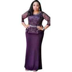 Long Bodycon African Dresses for Women Maxi Dress African Clothes Dashiki Sexy Lace Christmas Gowns Robe Africaine Femme