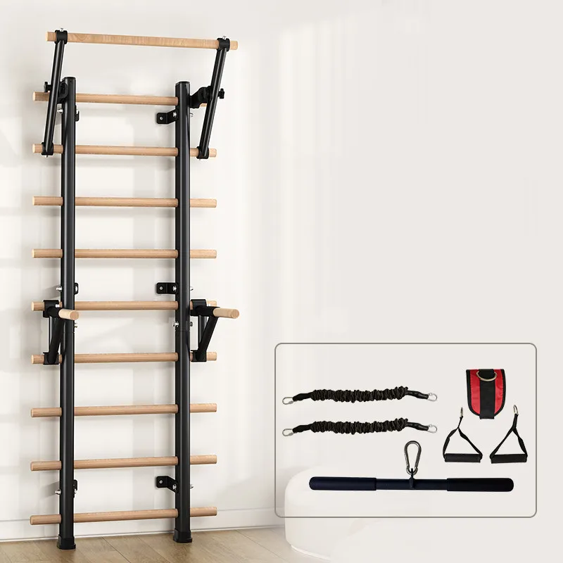 Wholesale Manufacturer  Fitness Pull Up Bar Wall Mounted Wooden Swedish Ladder