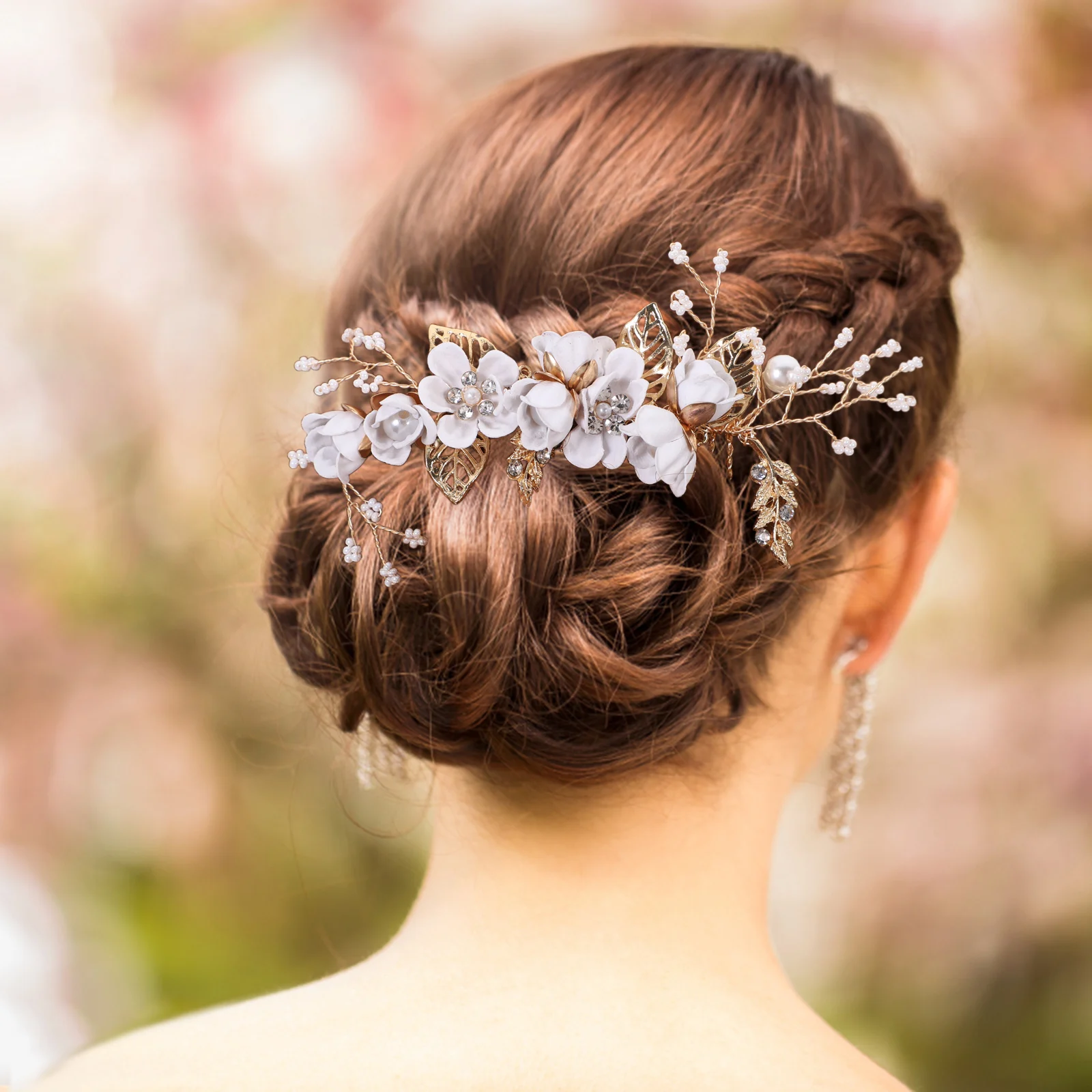 

4 Pcs Bridal Headwear Hair Comb Accessory Wedding Pins Accessories for Bride Cloth Decorations Headpiece Bridesmaid