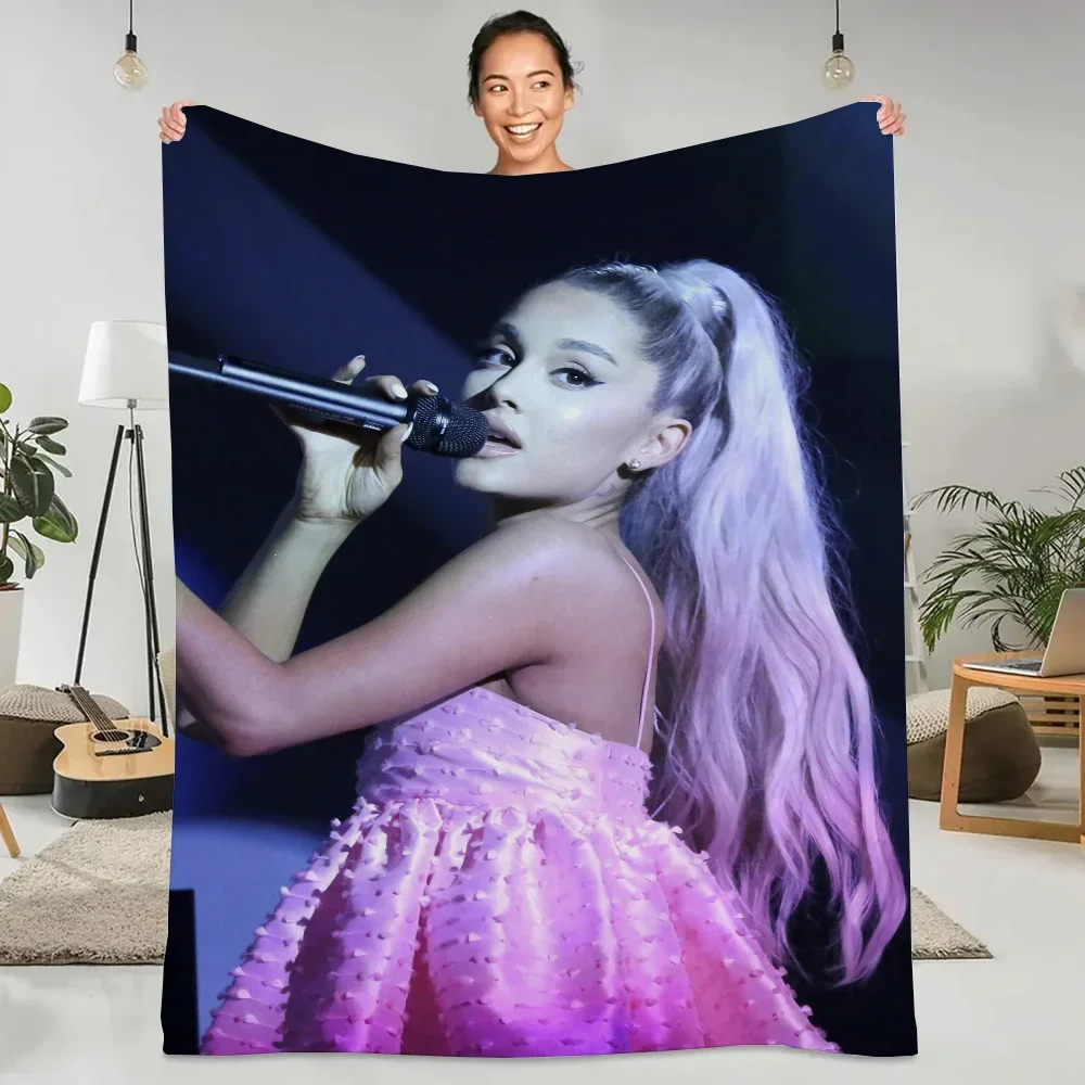 Singer Ariana Grande Blanket Plaid for Newborns Bedspread on The Bed Cushion Blankets Characters Plush Cobija Arcteryx Sofa Boho