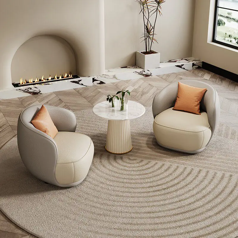 Sillas de salón relajantes de color Beige para adultos individuales, sillas de salón blancas de gran tamaño, Sillones Modernos de diseño, muebles de habitación