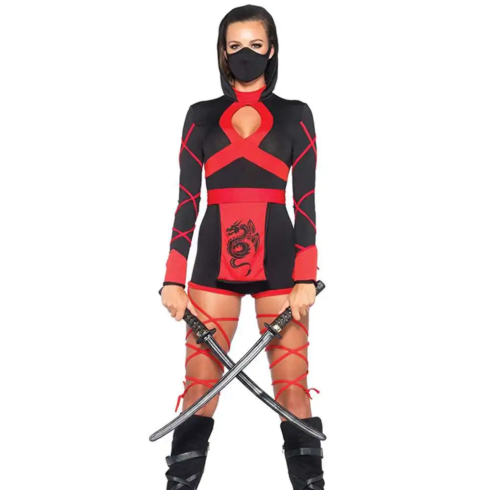 

Хэллоуин Самурай Дракон Ниндзя Костюм Женский Косплей Традиционная Сценическая Одежда Ele Fem Наряд Весенняя Коллекция