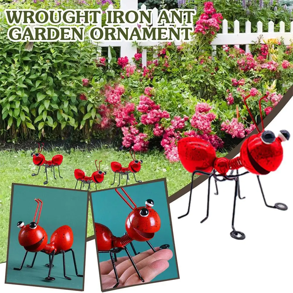 4/2szt Iron Art Ant Statue Garden Decor Figure Stand Ant For Outdoor Yard Lawn Decoration Ant Sculpture Home Desktop Decor