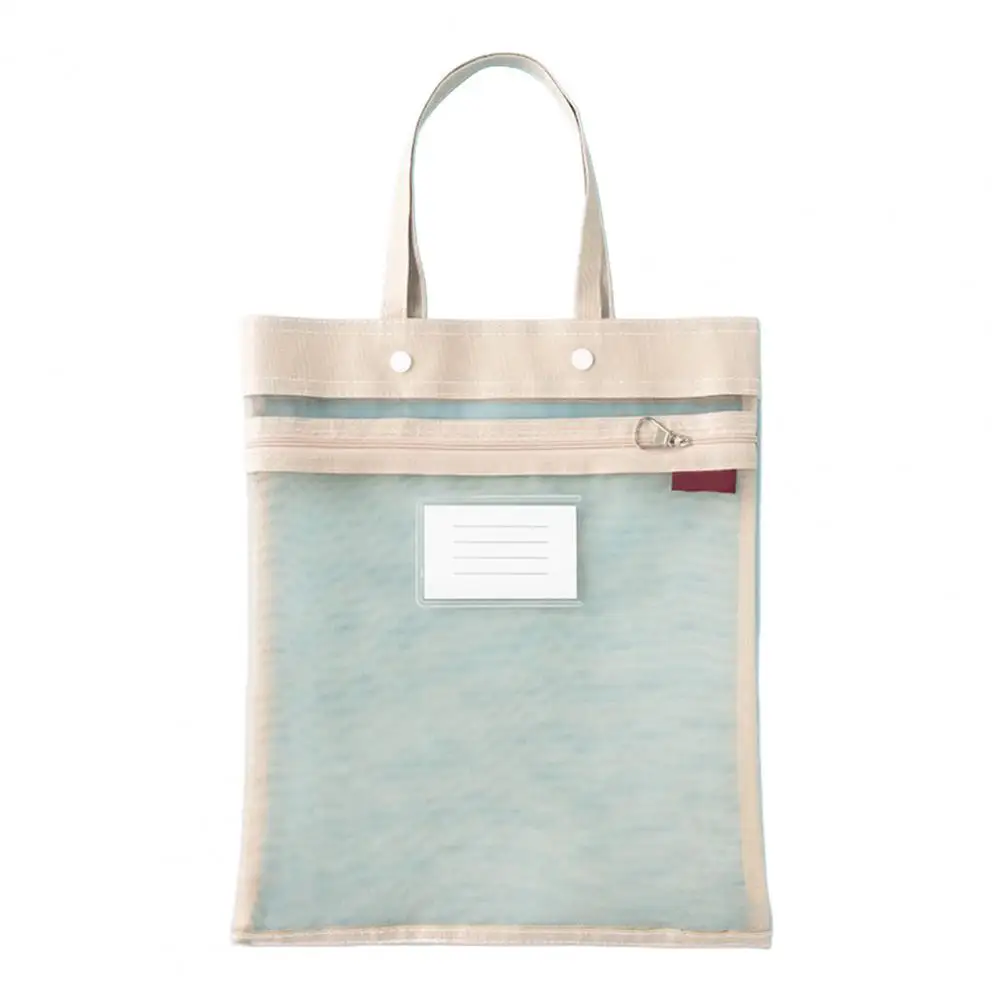 

Вместительный органайзер для файлов, двухслойная сетчатая сумка на молнии с ручкой для офисных школьных принадлежностей для путешествий, переноски