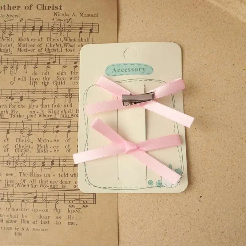 581F مشبك شعر بعقدة على شكل فيونكة دبابيس شعر للفتيات الصغيرات مع تصميم شريطي #2