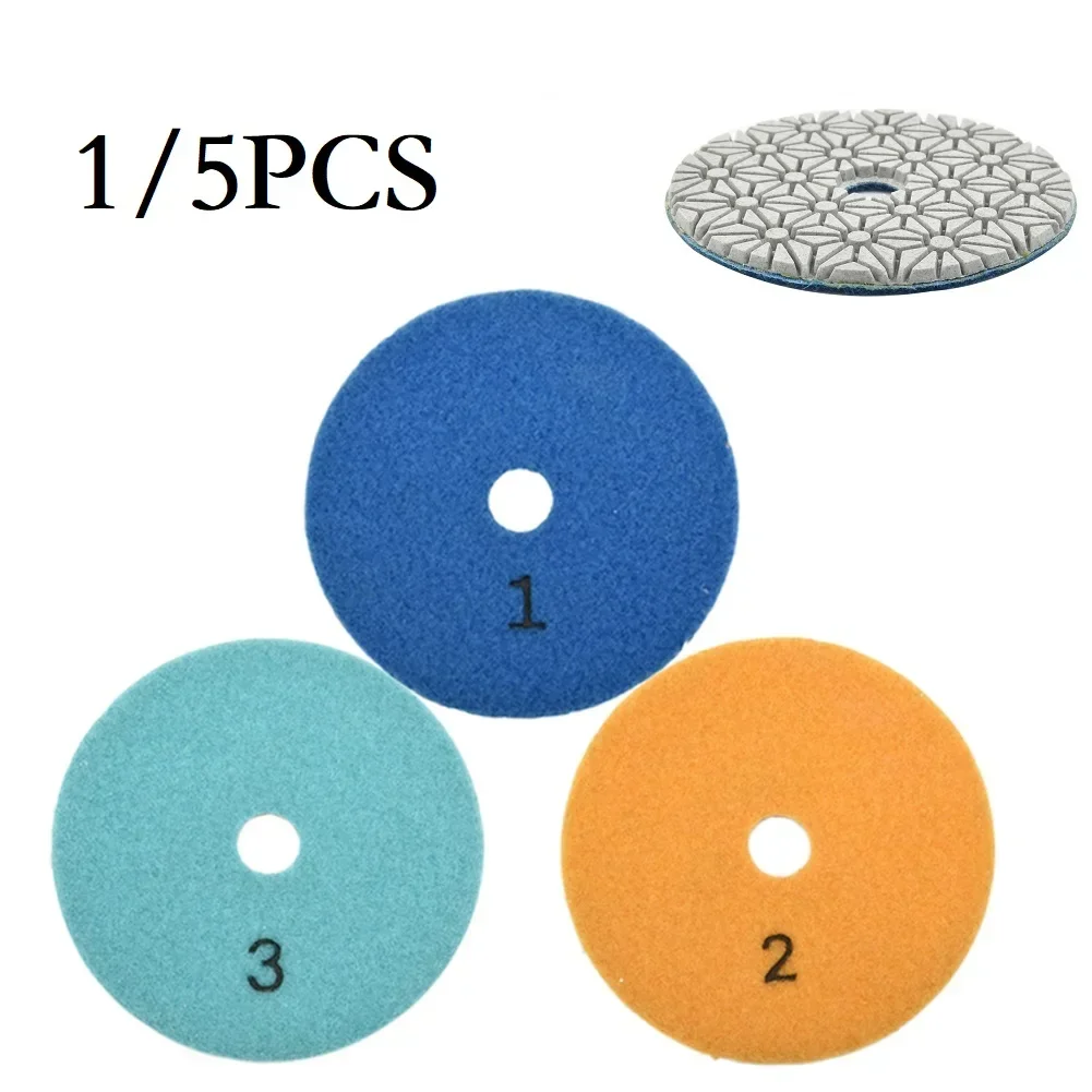 1/5PCS  4 Inch 100mm Diamond Polishing Pads Dry/Wet Sanding Disc For Granite Stone Concrete Marble Polishing Grinding