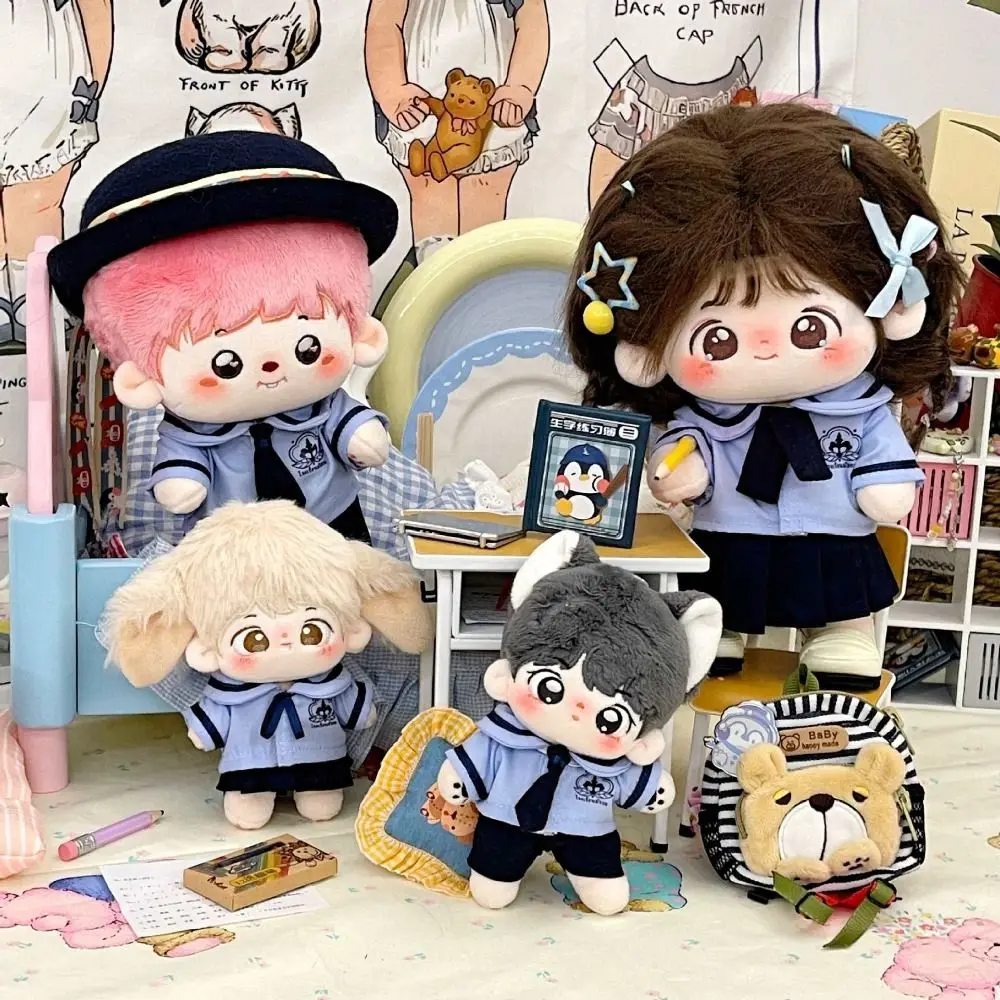 JK Uniform Preppy Cotton Doll‘s Clothes Stuffed Lovely Idol Plush Doll Clothes Plush Blue 10/20CM Doll Clothing Stuffed Doll