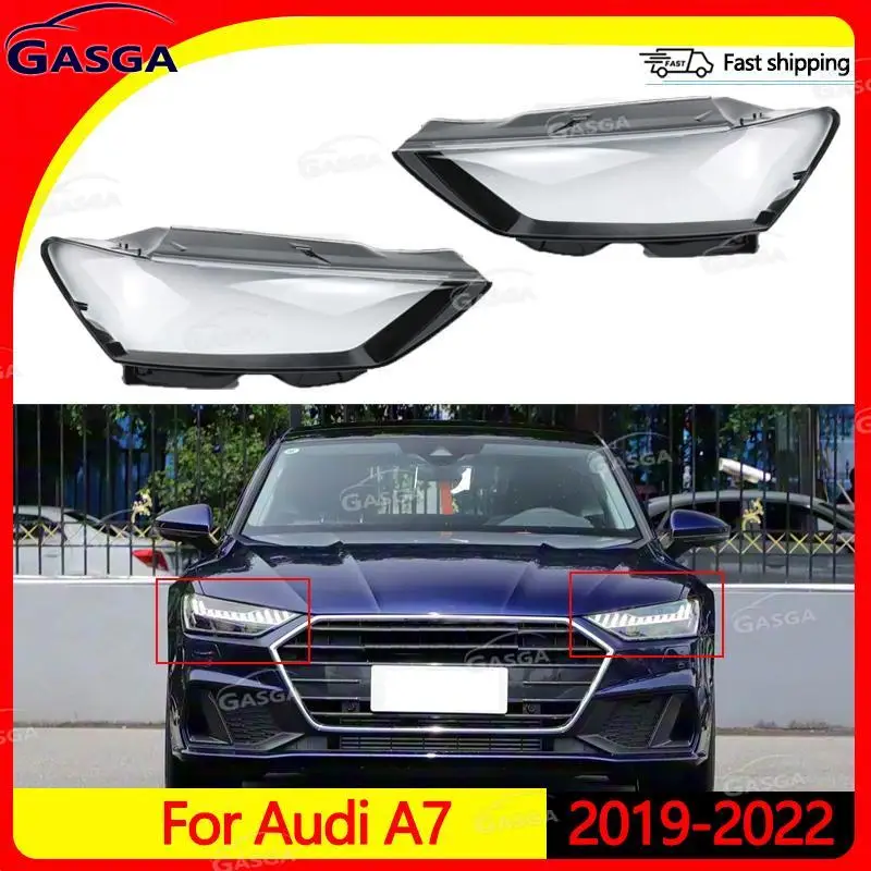 

Крышка фары GASGA для Audi A7 2019-2022, крышка автомобильной фары, стеклянный корпус, чехол для головы, абажур