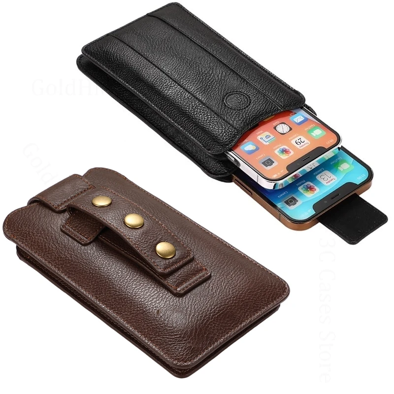 

Dual Layers Leather Phone Wallet Pouch For vivo V60 V50 Lite V60e Adjustable Waist Bag Case Phone Cover For VIVO V50 V40 V30 Pro